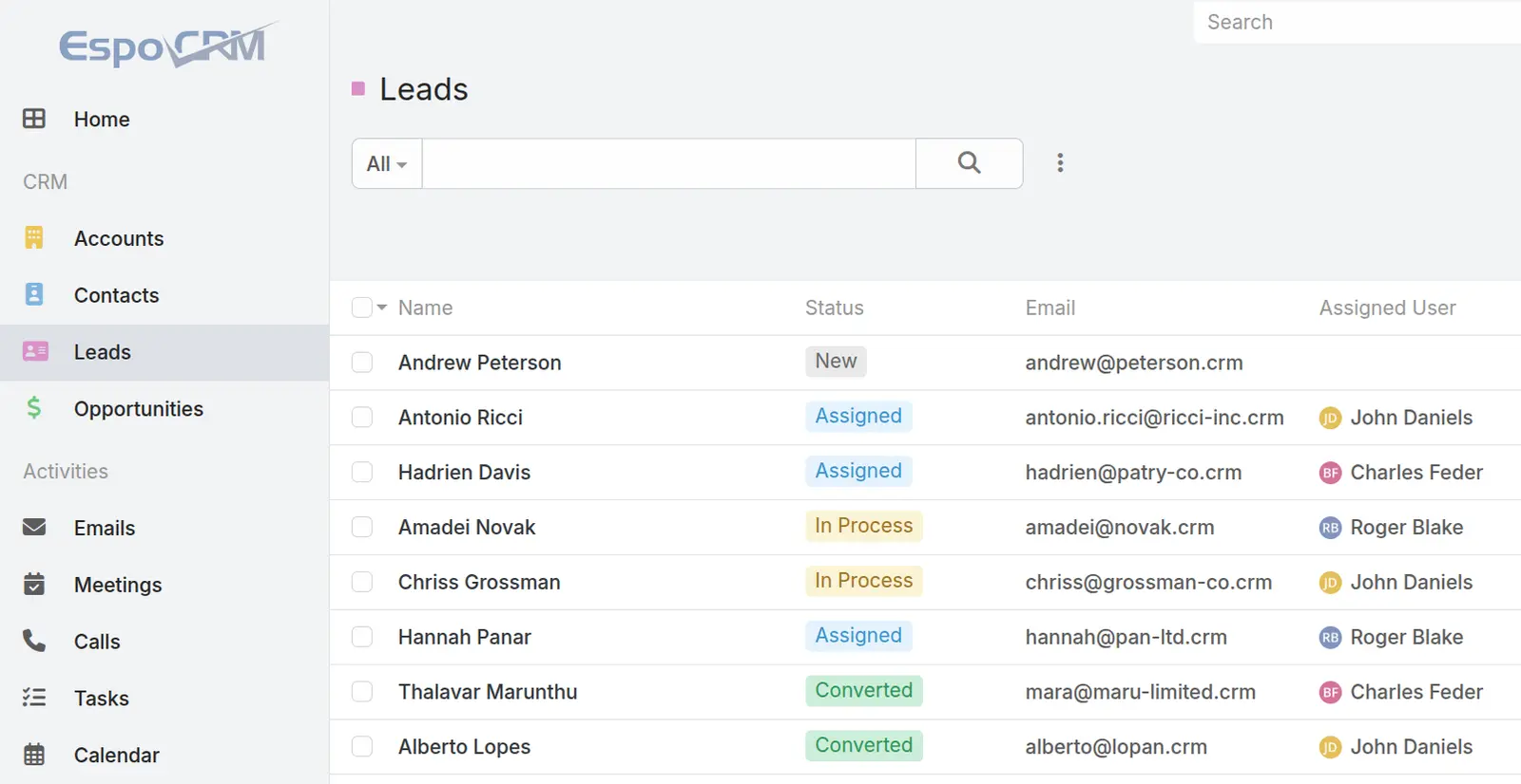 EspoCRM screenshot 2