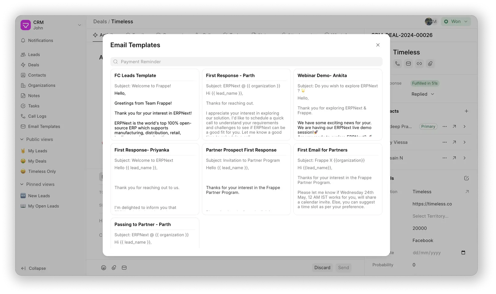 Frappe CRM screenshot 4