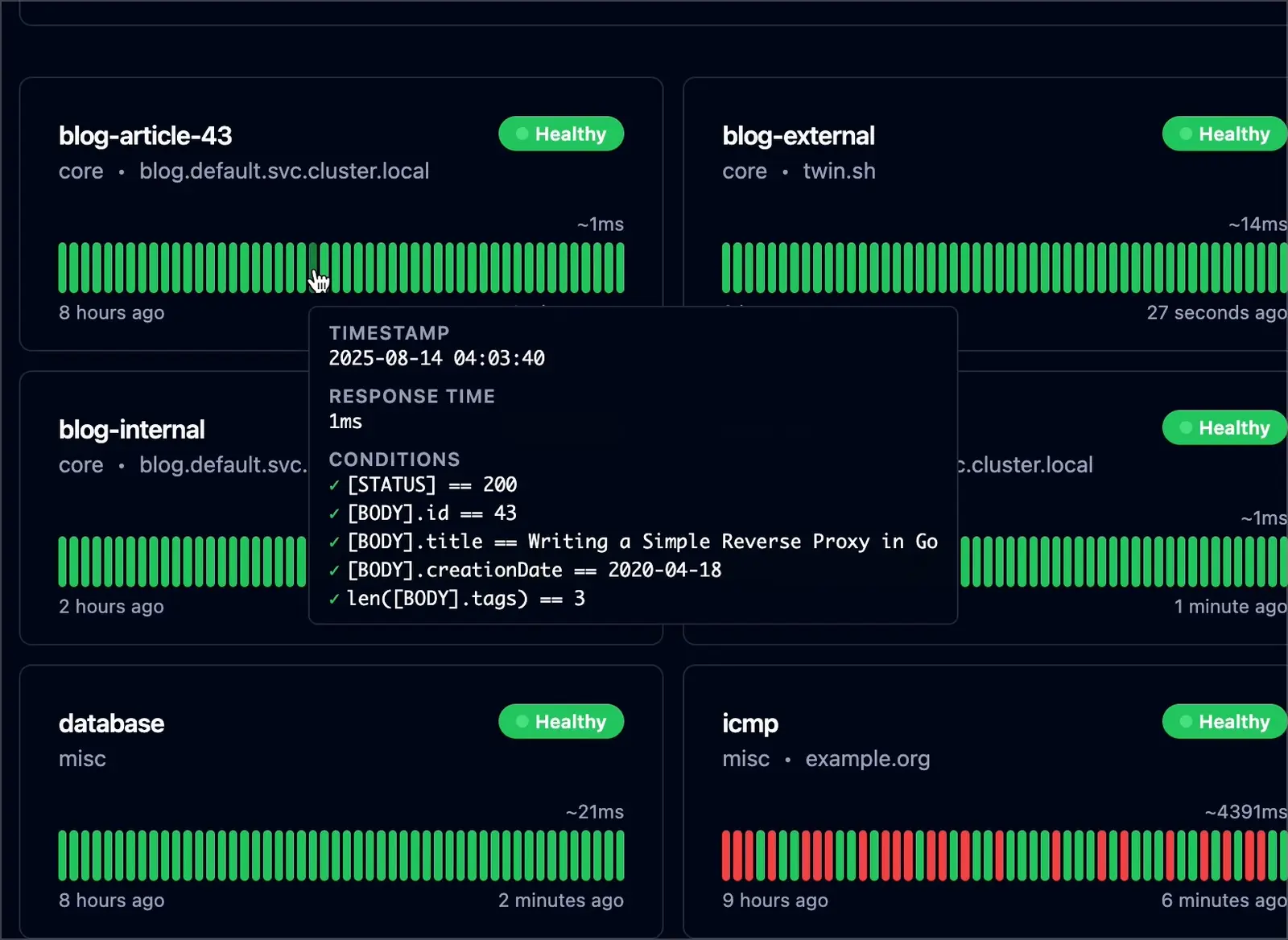 Gatus screenshot 2