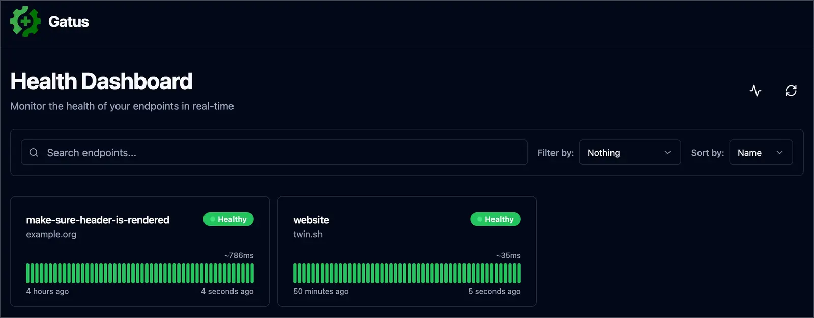 Gatus screenshot 3