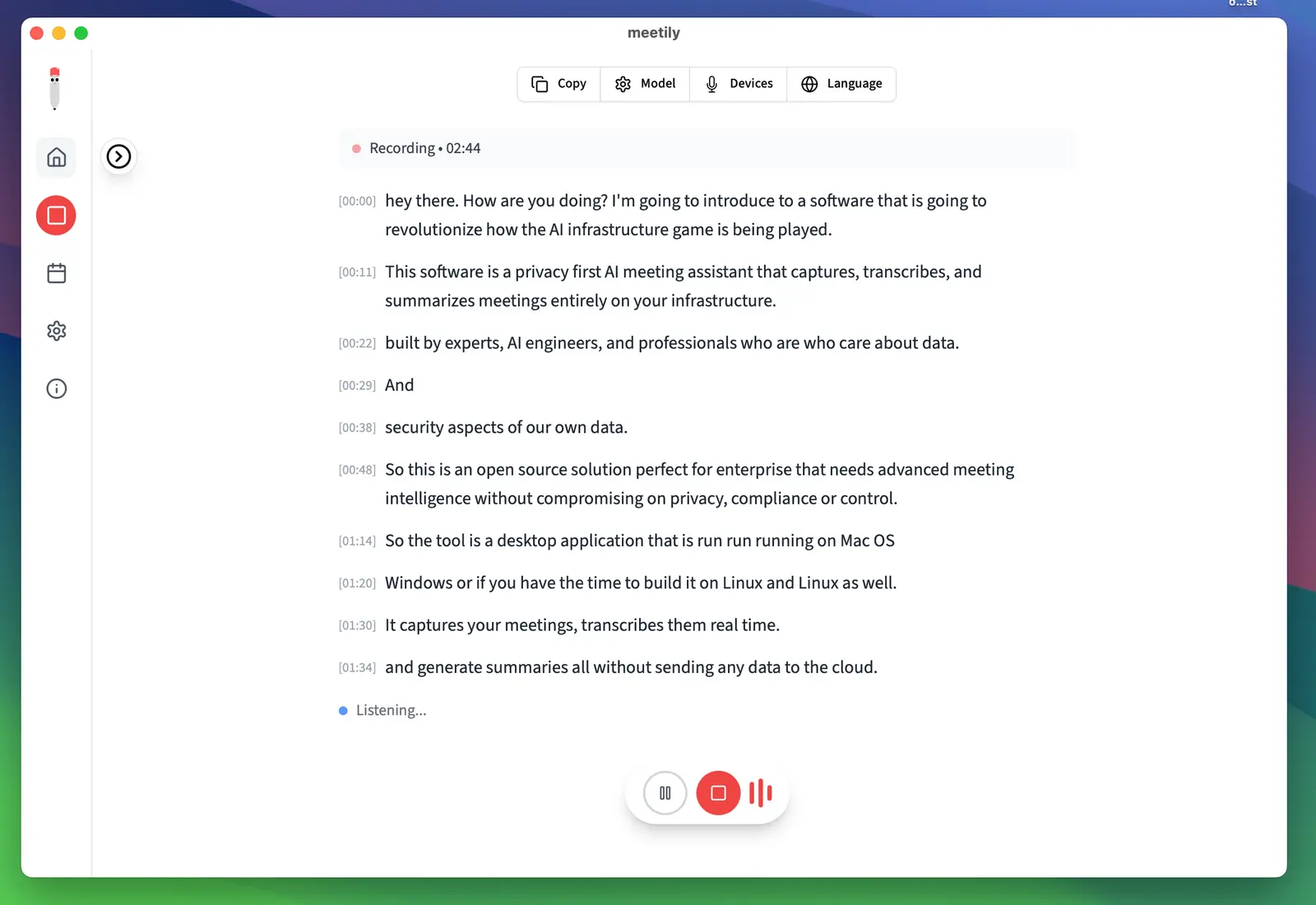 Meetily screenshot 4