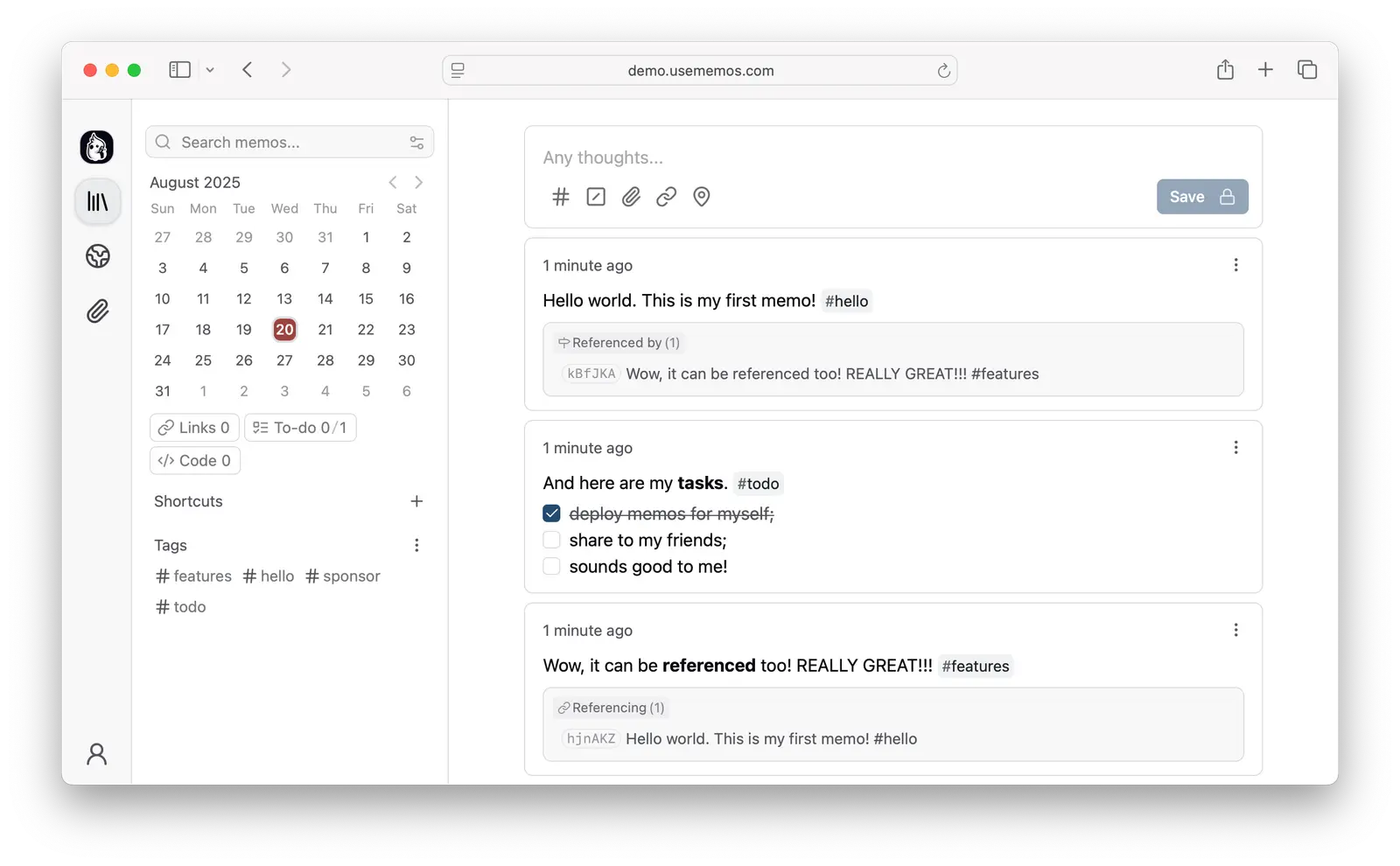 Memos screenshot 2