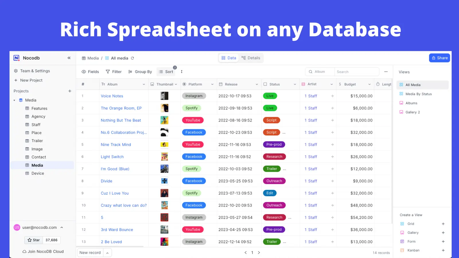 NocoDB screenshot 2