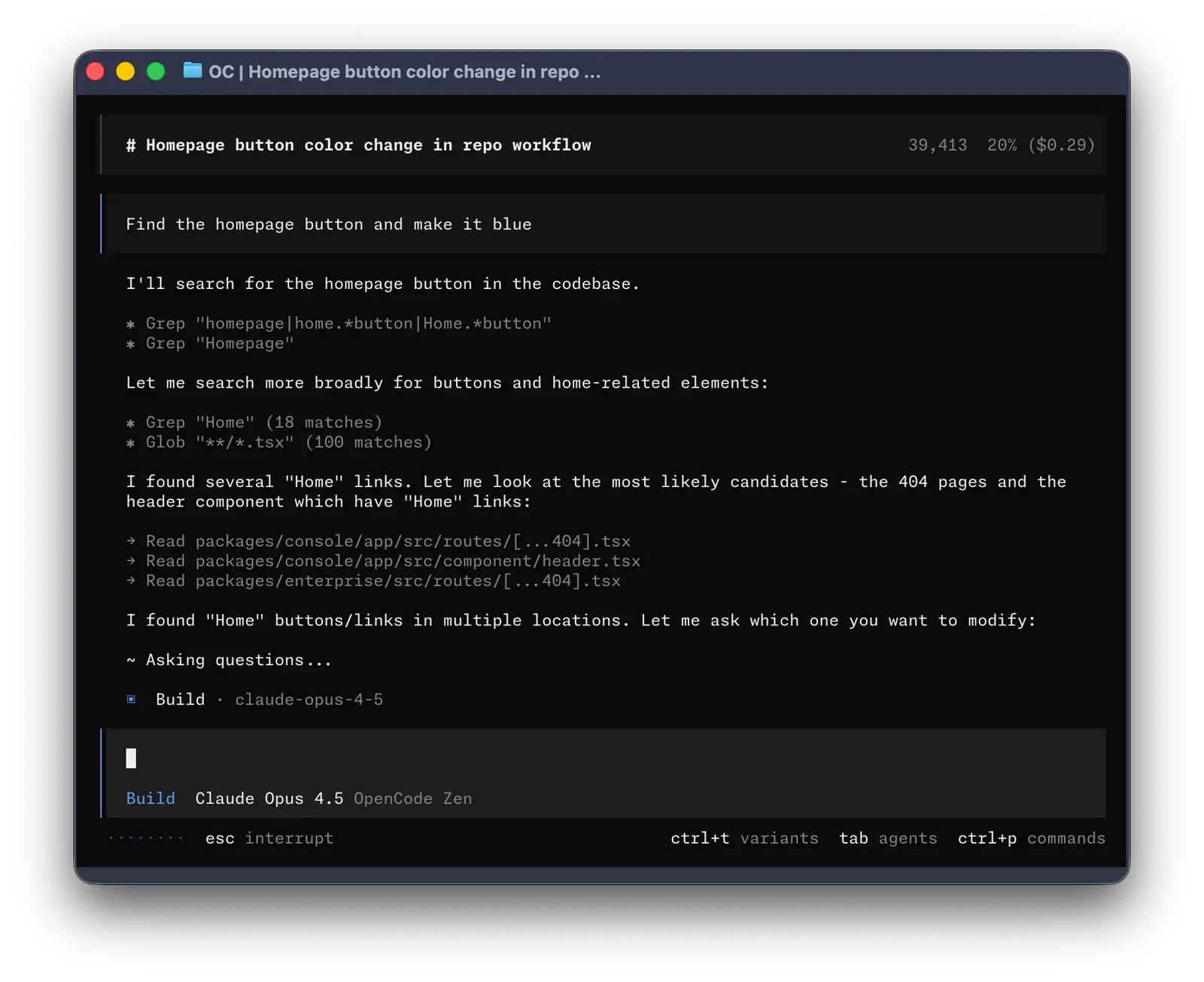 opencode screenshot 2
