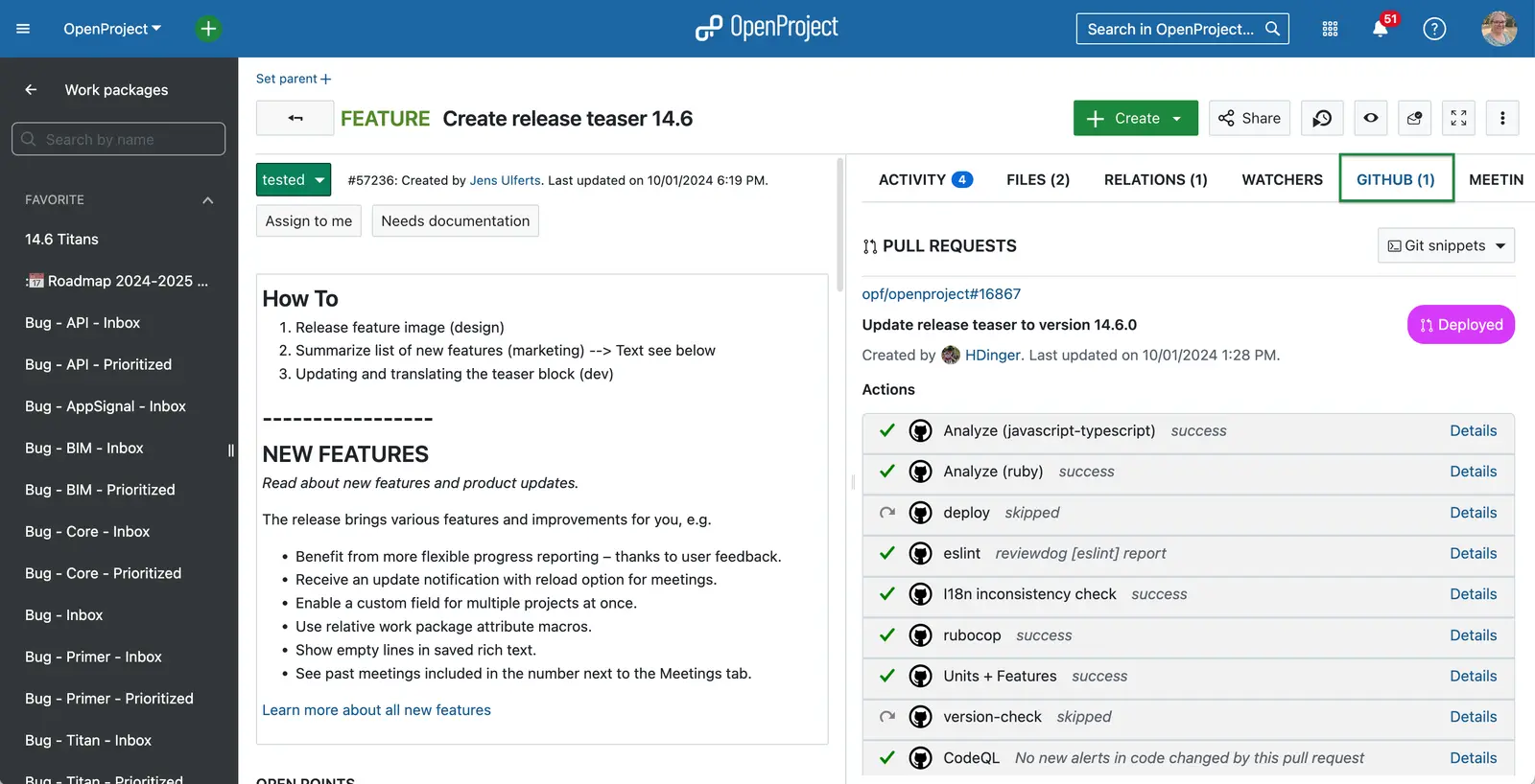 OpenProject screenshot 2