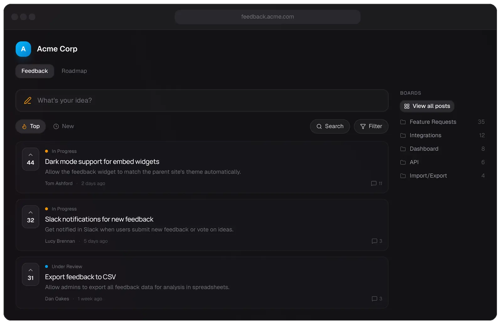 Quackback screenshot 2