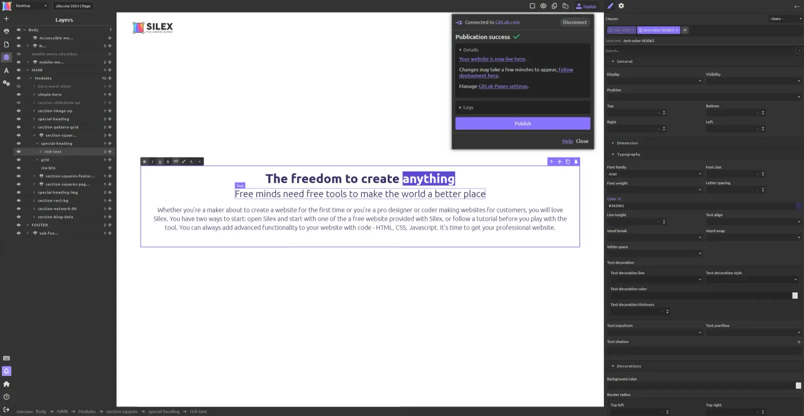 Silex screenshot 2
