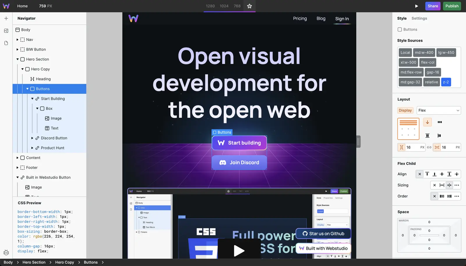 Webstudio screenshot 1